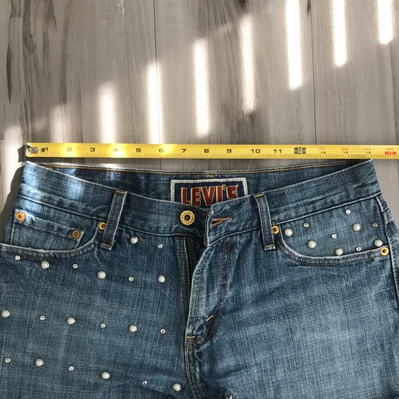 Vintage | Levi’s 514 Studded Slim Straight Jeans Short Blue Size W30 L30 - Picture 11 of 16